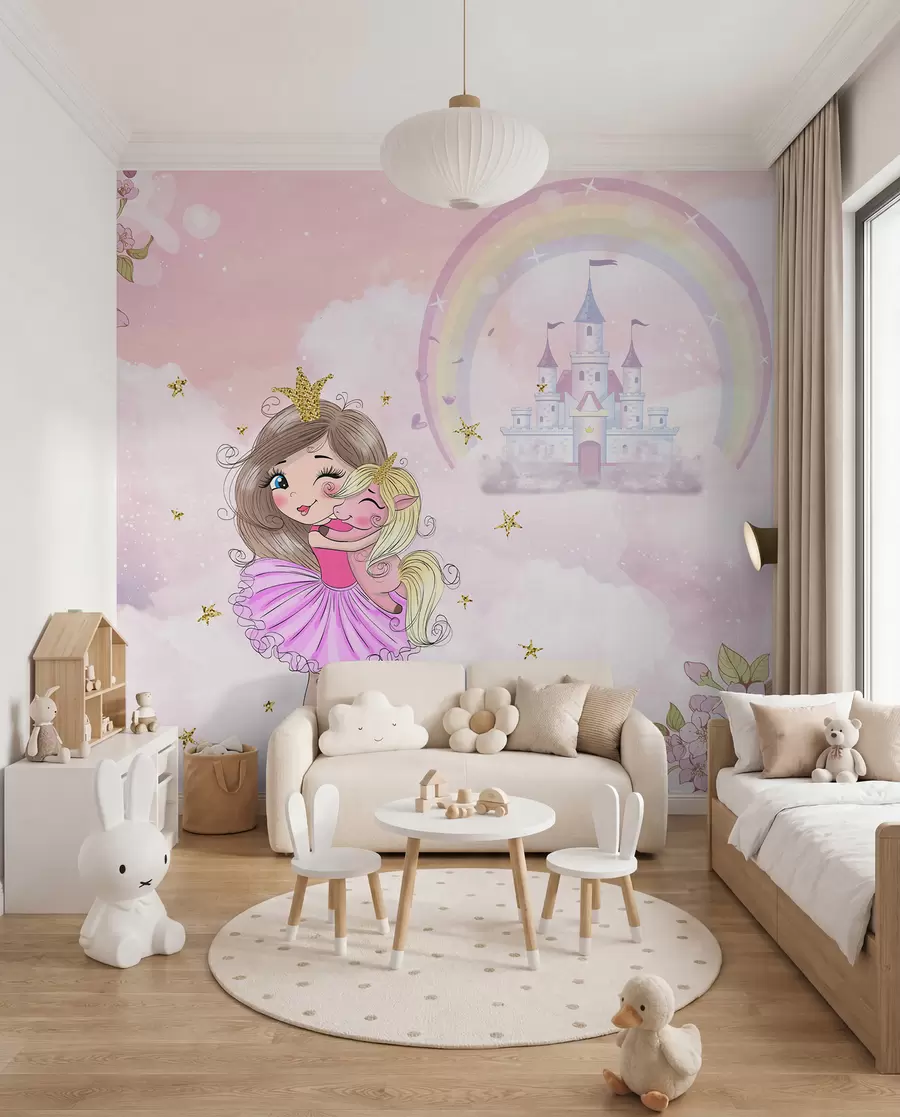 Murale Princesse et sa licorne u95401