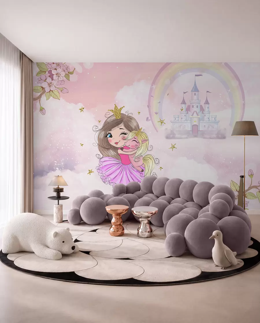 Murale Princesse et sa licorne u95401