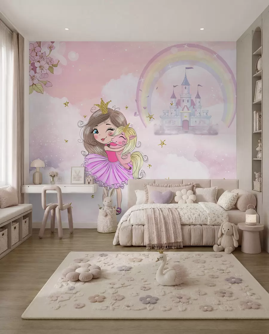 Murale Princesse et sa licorne u95401