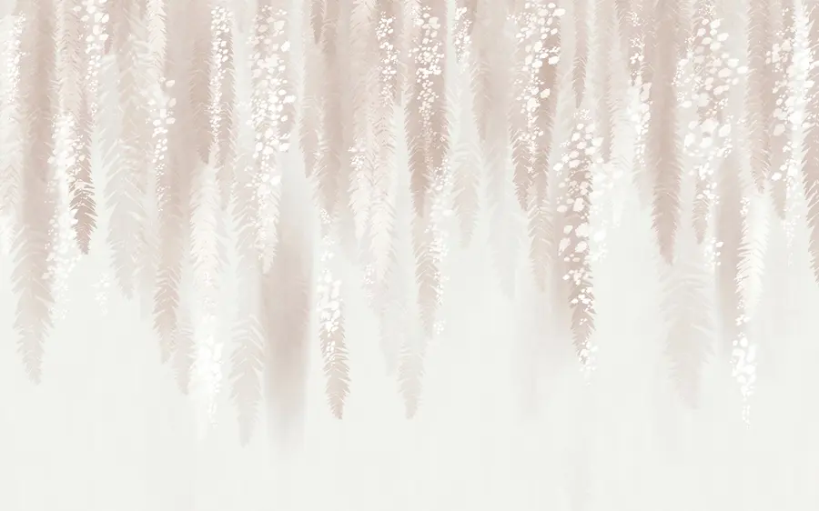 Murale Branches de saule rose avec fleurs blanches u95047