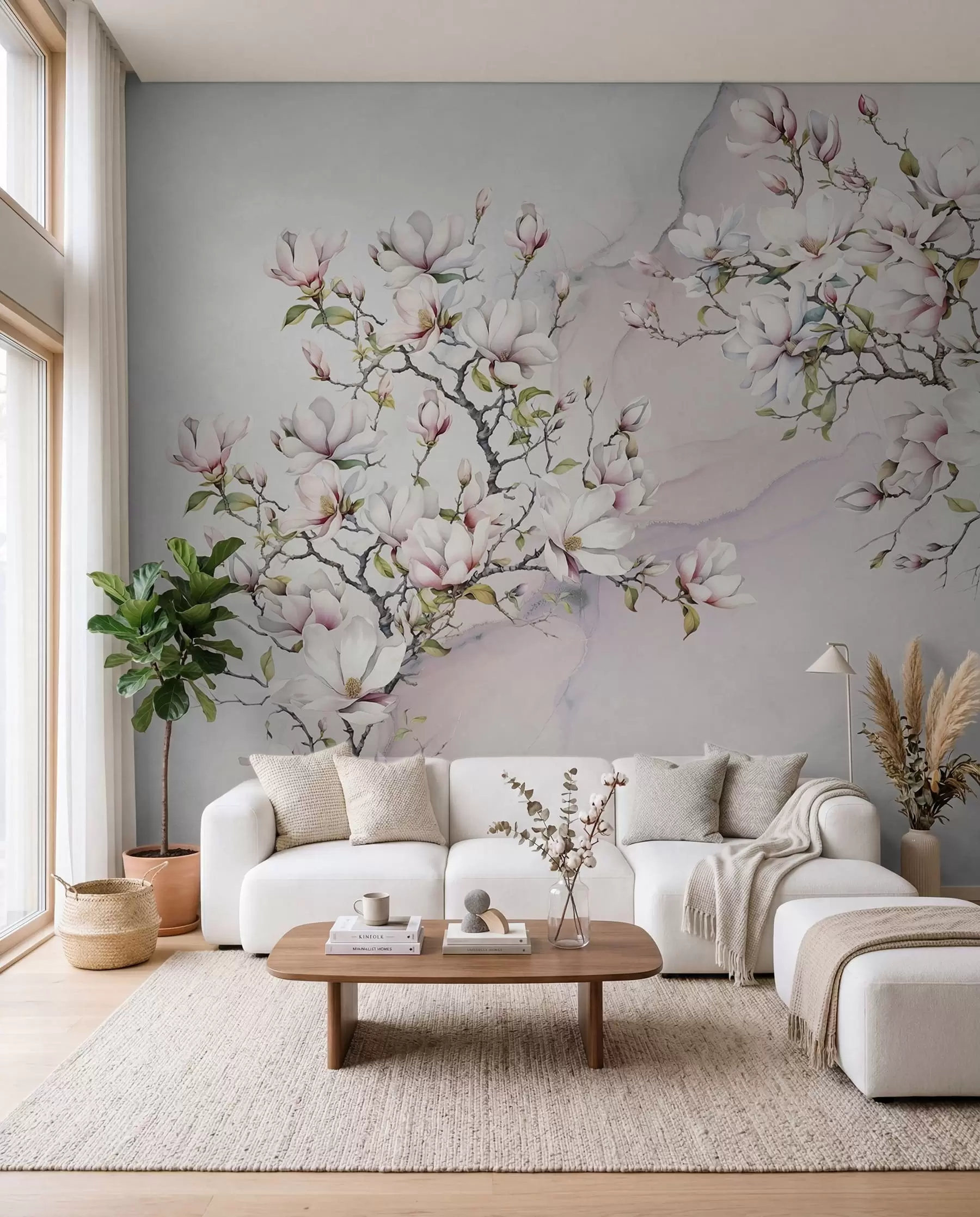 Murale Magnolia sur marbre u96114