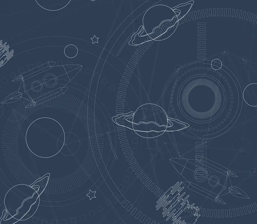 fototapeter Rumillustration, planeter, rumskib u95918