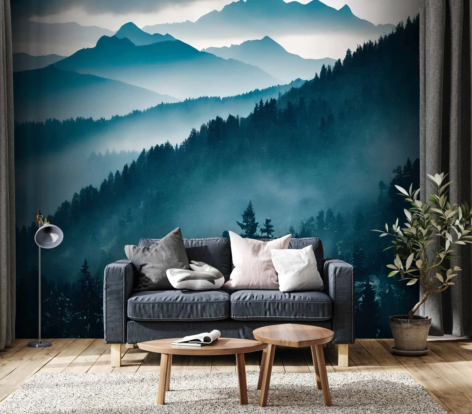 Fototapete Berglandschaft blaue Welt u96041