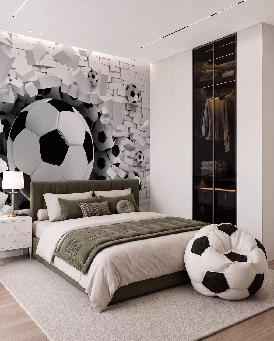 Murale Le ballon traverse le mur u96315