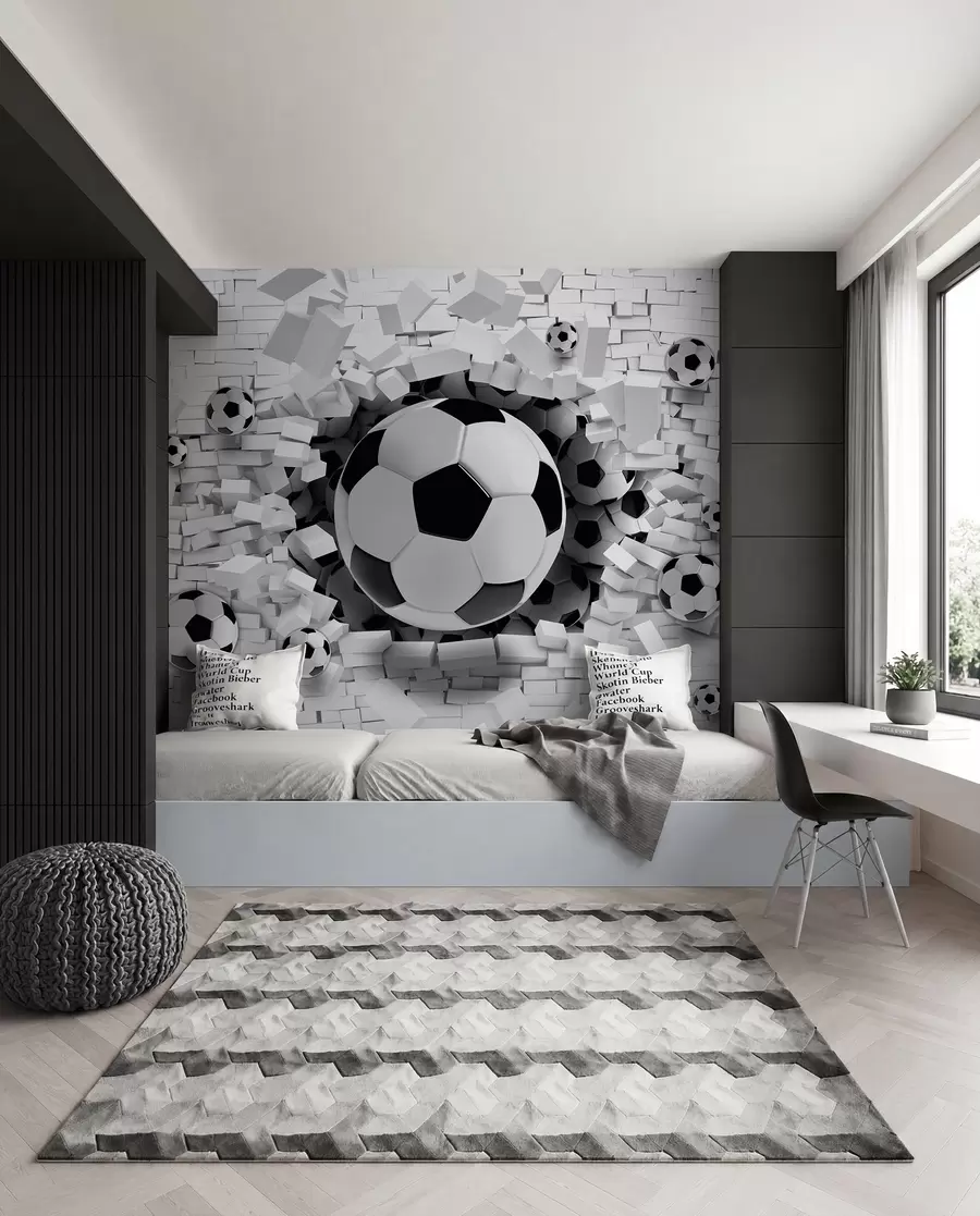 Murale Le ballon traverse le mur u96315