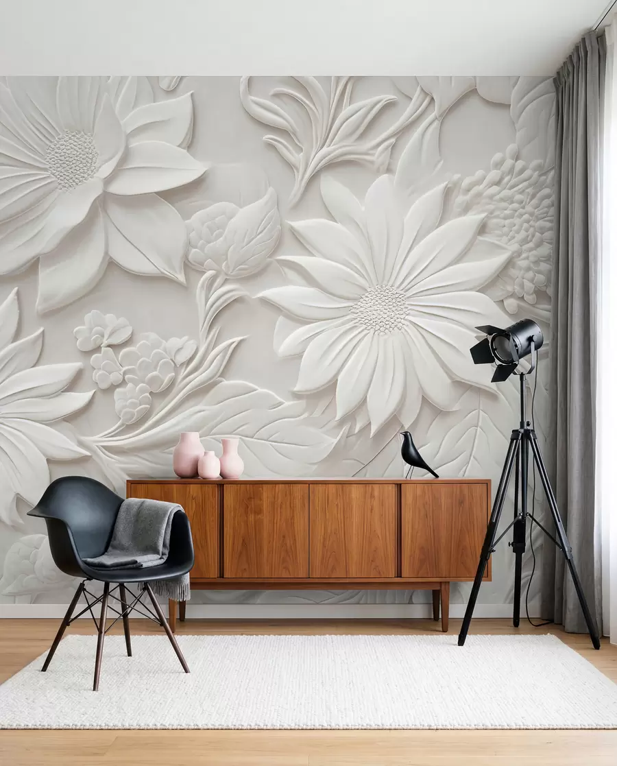 Murale fleurs en 3D u96695