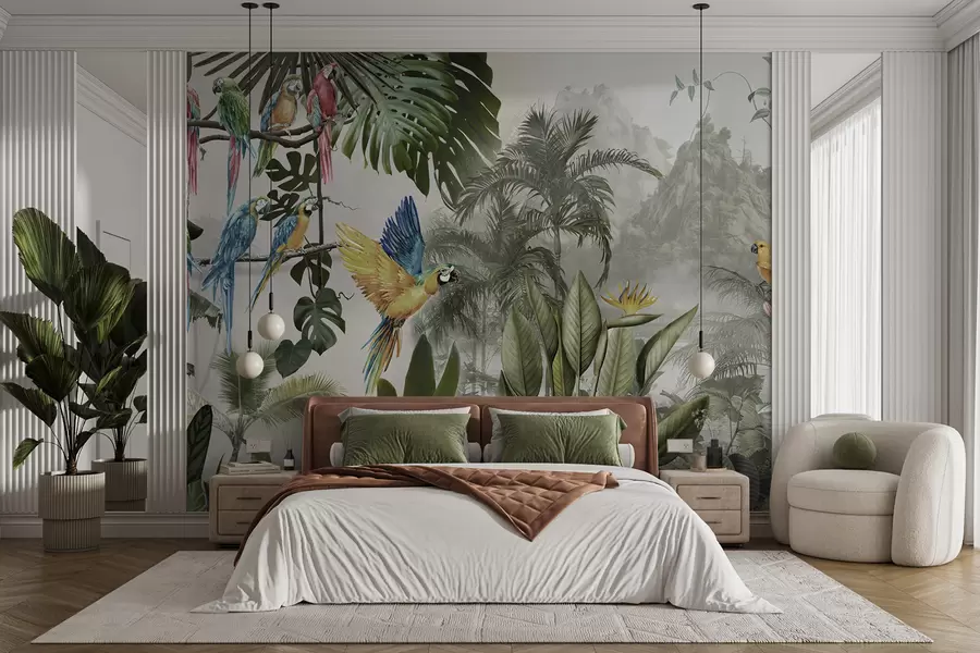 Fototapete Papageien im Regenwald u95693