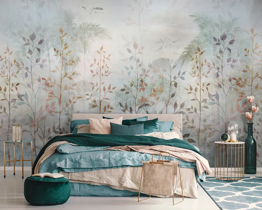 Fototapete Landschaft mit Pflanzen und Bäumen u96446