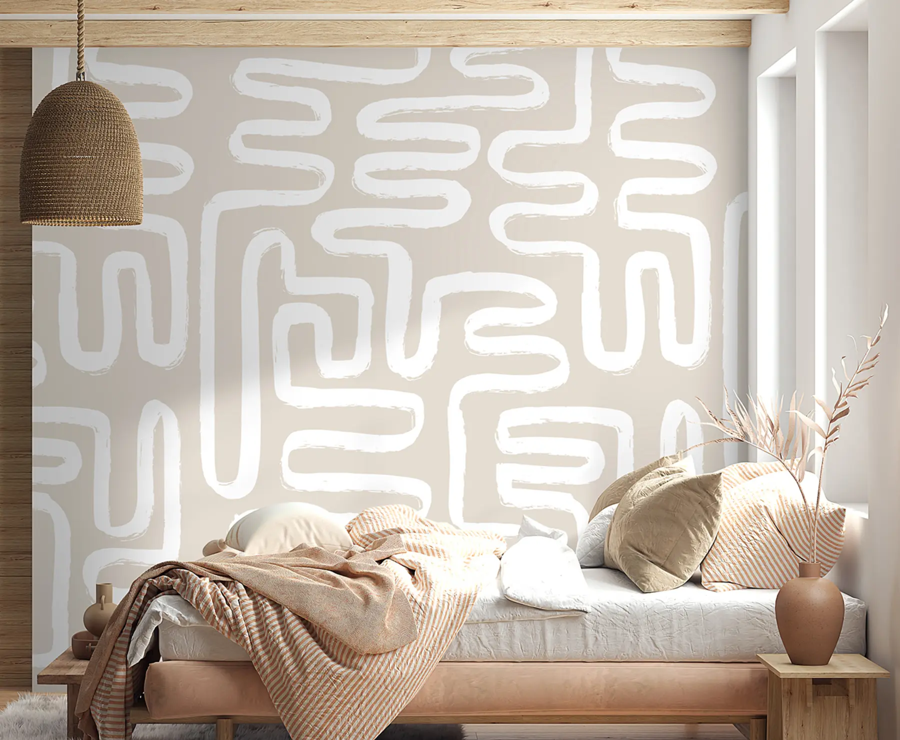 Murale Chemins de craie sur sable u96457