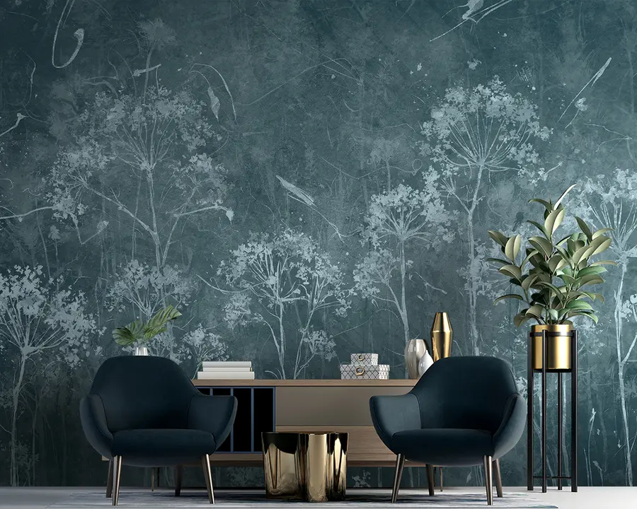 fototapeter Vilde blomster i grunge-stil u96551