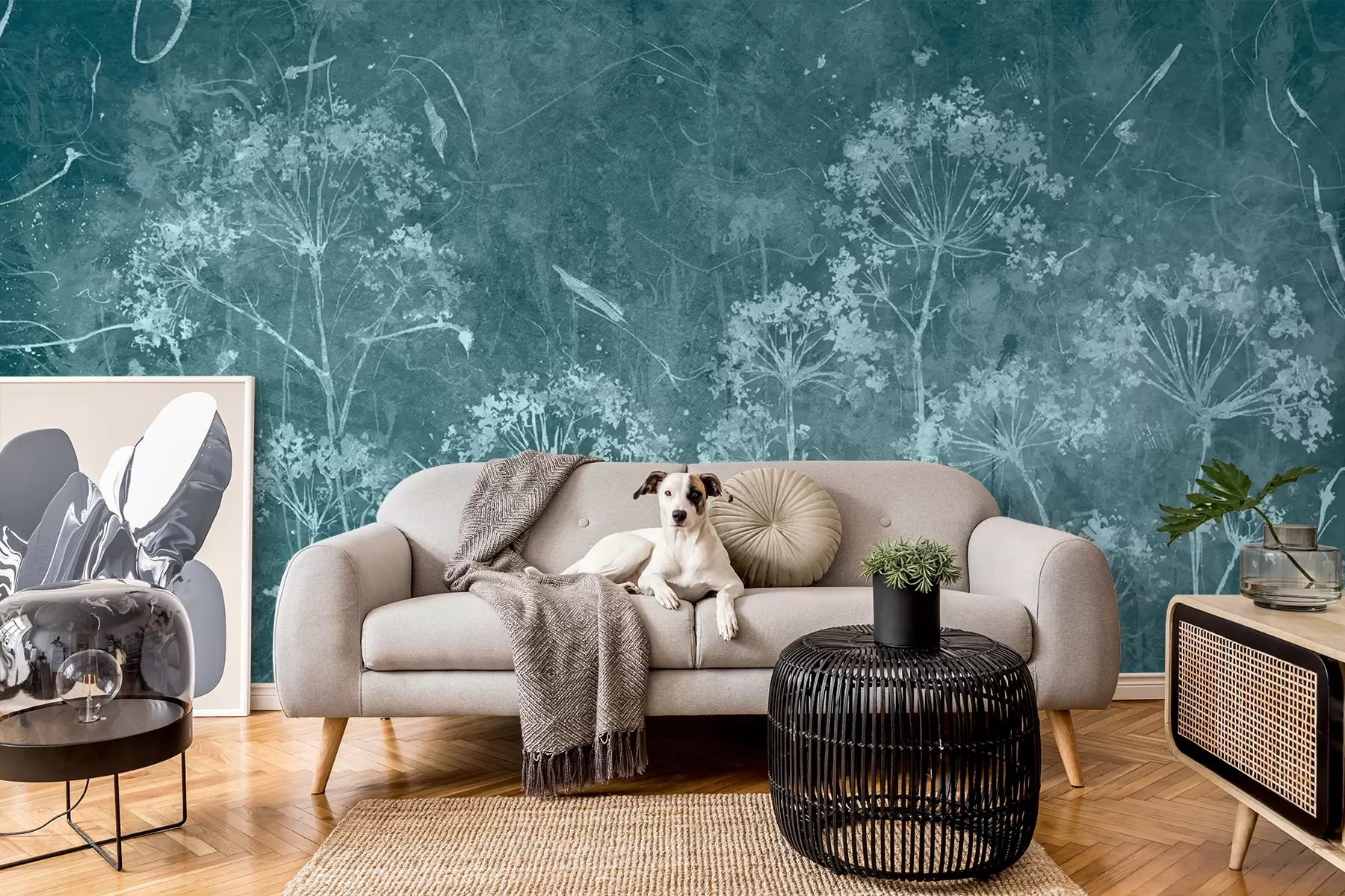 fototapeter Vilde blomster i grunge-stil u96551