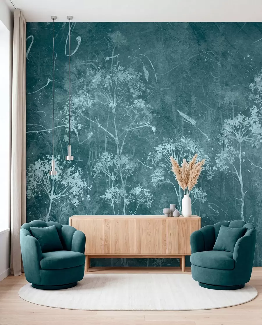 fototapeter Vilde blomster i grunge-stil u96551