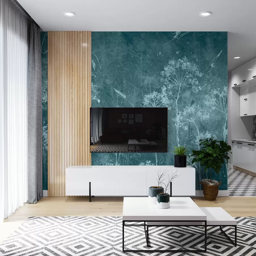 Fototapete Wildblumen im Grunge-Stil u96551