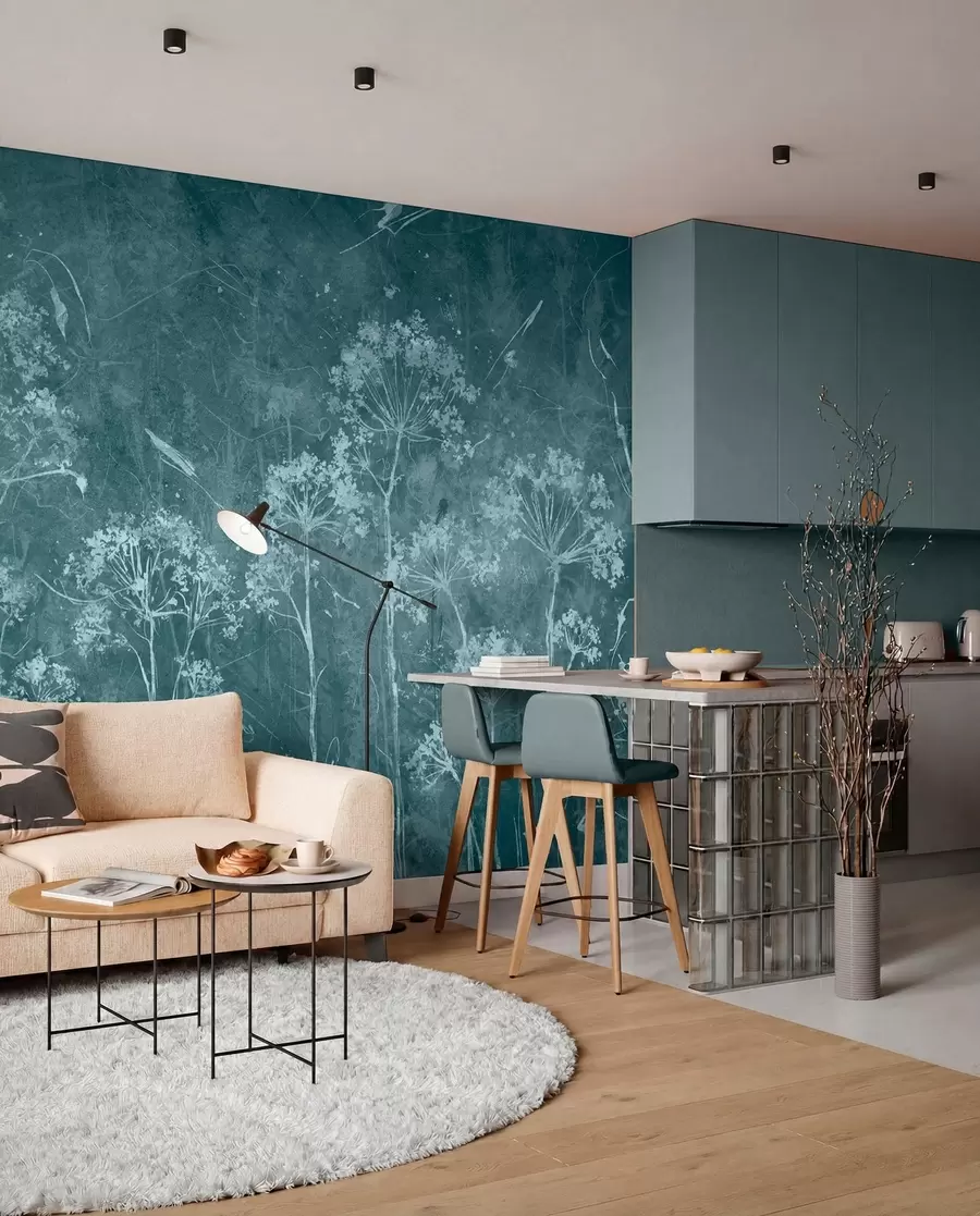 fototapeter Vilde blomster i grunge-stil u96551