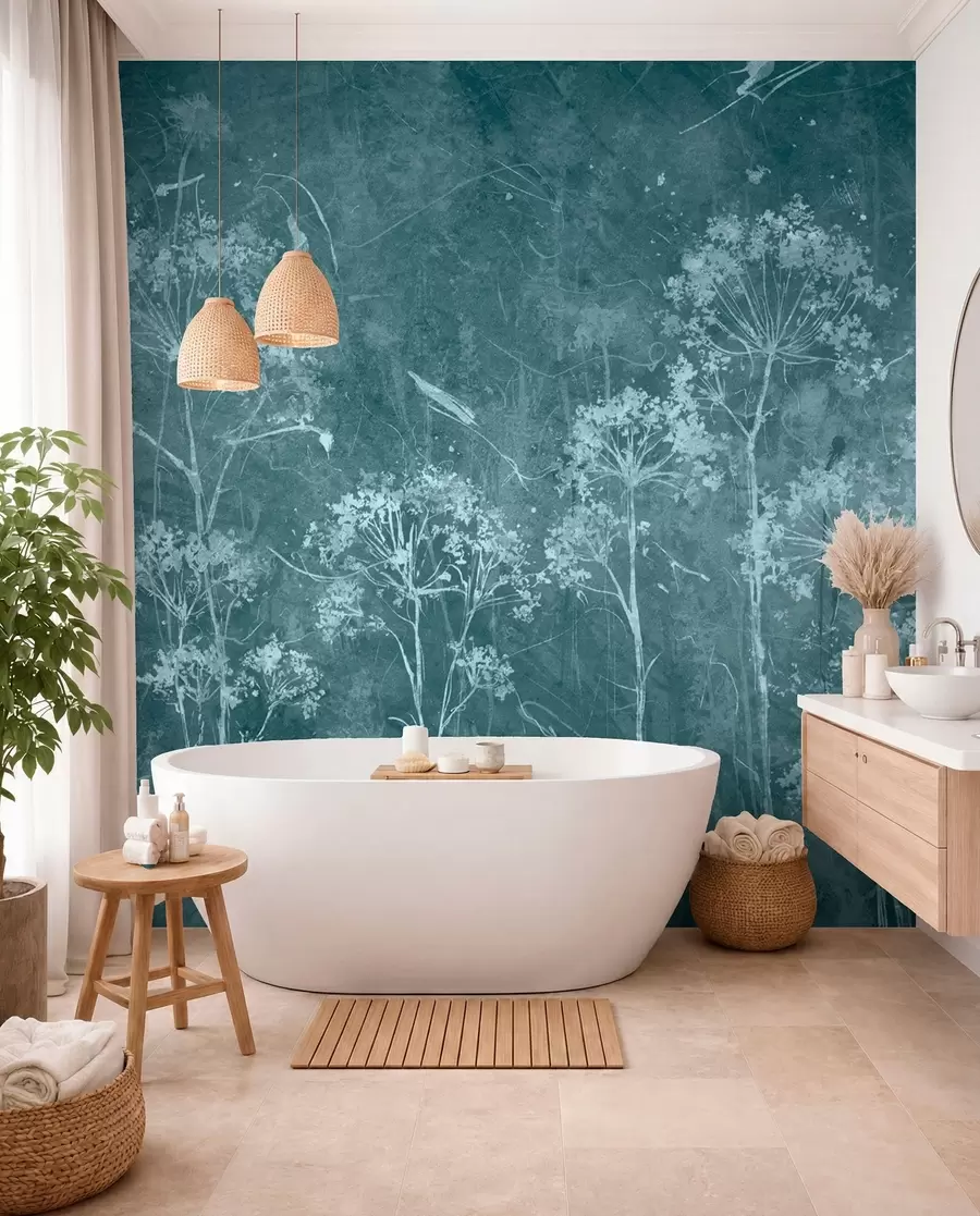 fototapeter Vilde blomster i grunge-stil u96551