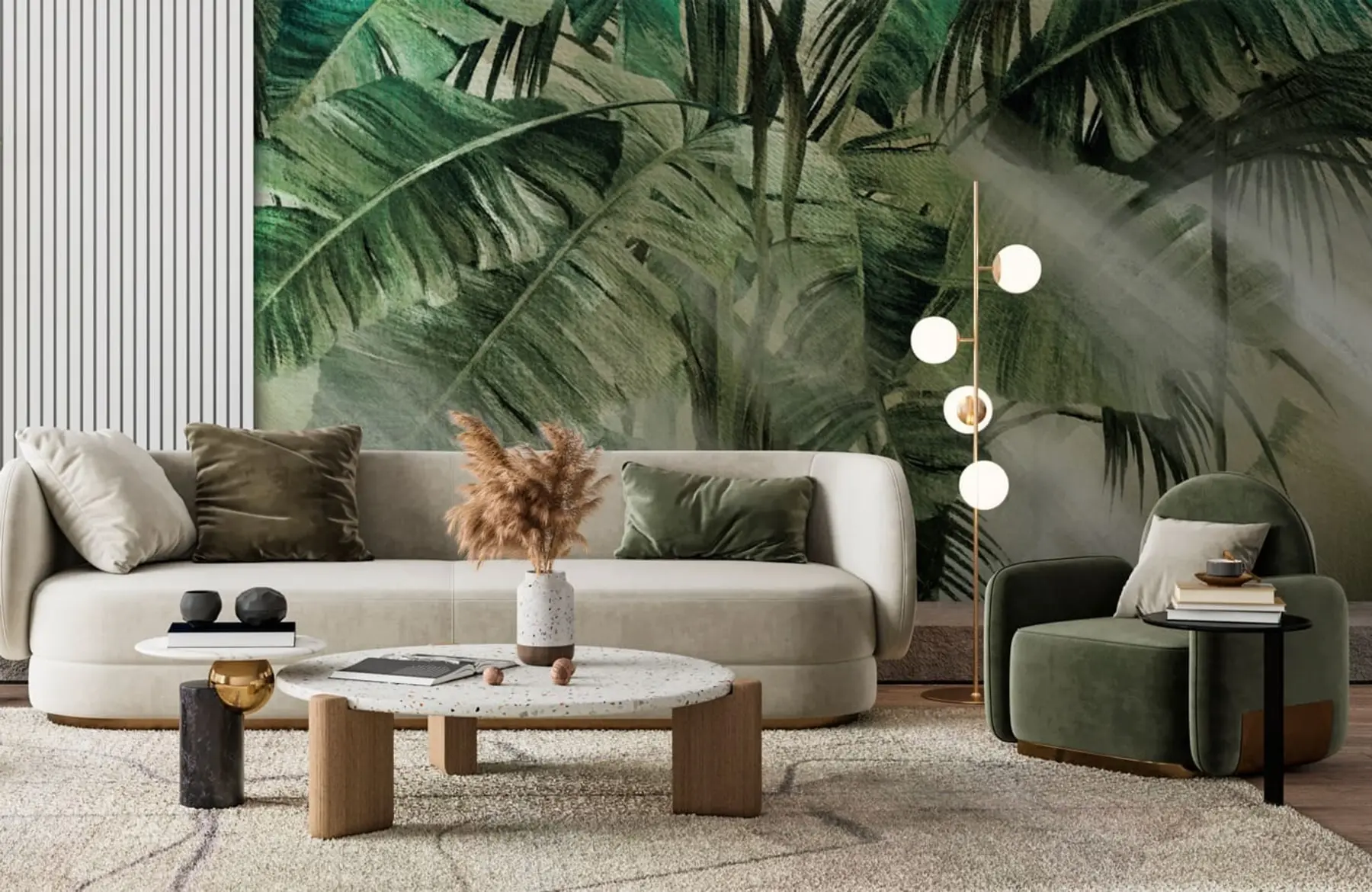 Murale Oasis tropicale en feuilles de bananier u96855