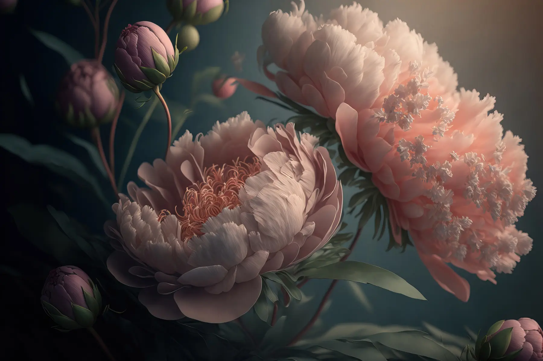 fototapeter Tusmørkeblomster u96633