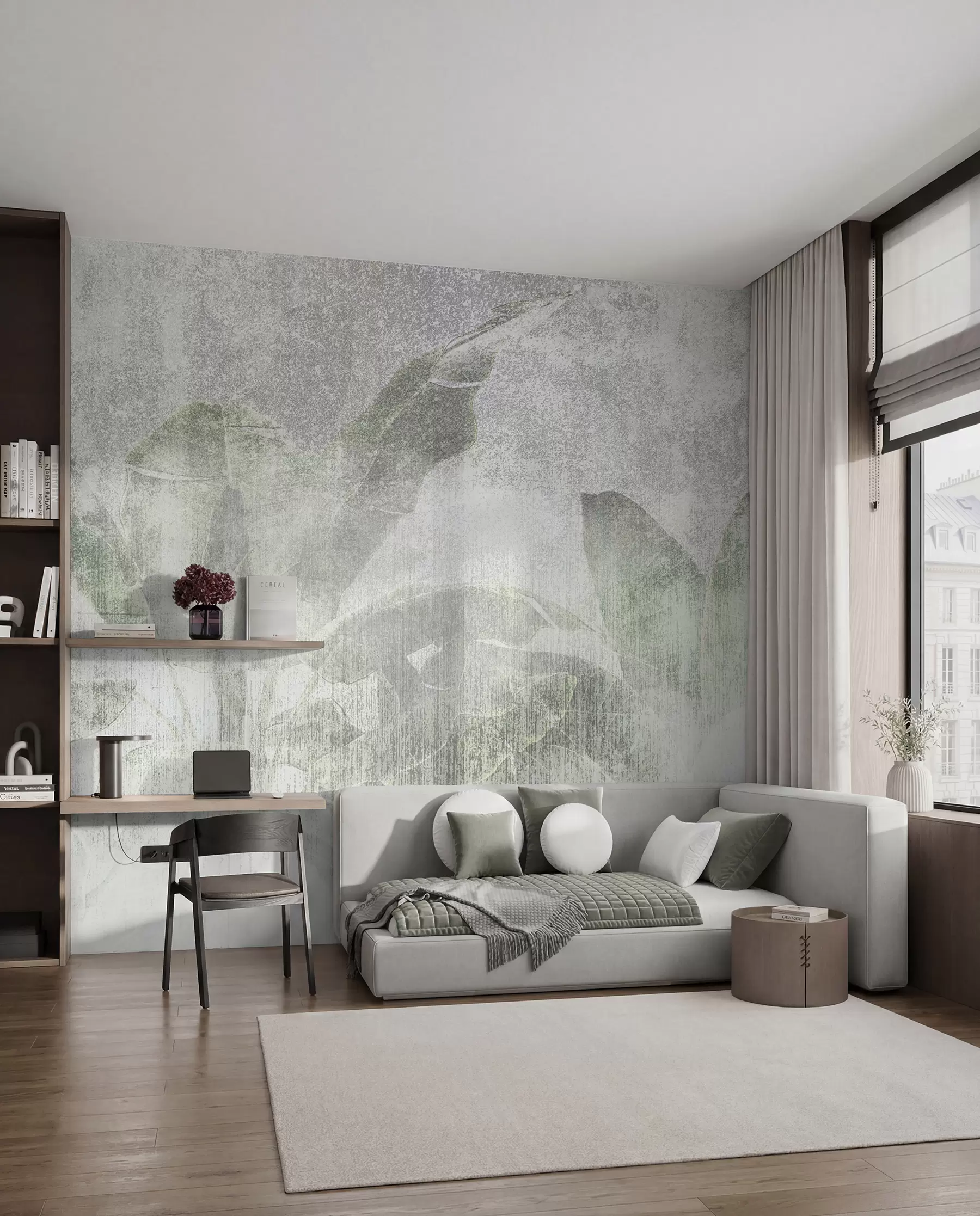 fototapeter Tropiske palmer i loftstil u97030