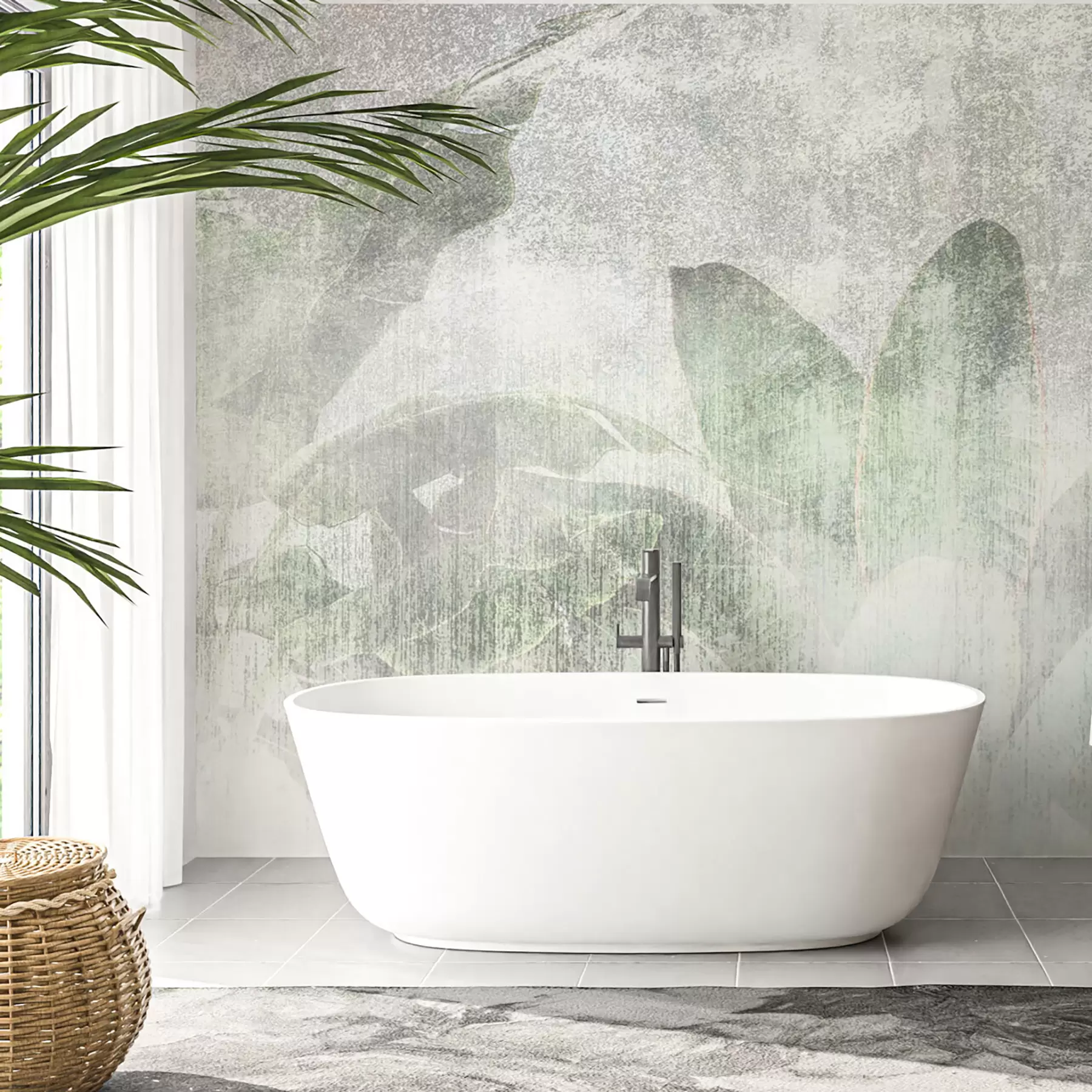 Fototapete Loft-Stil mit tropischen Palmen u97030