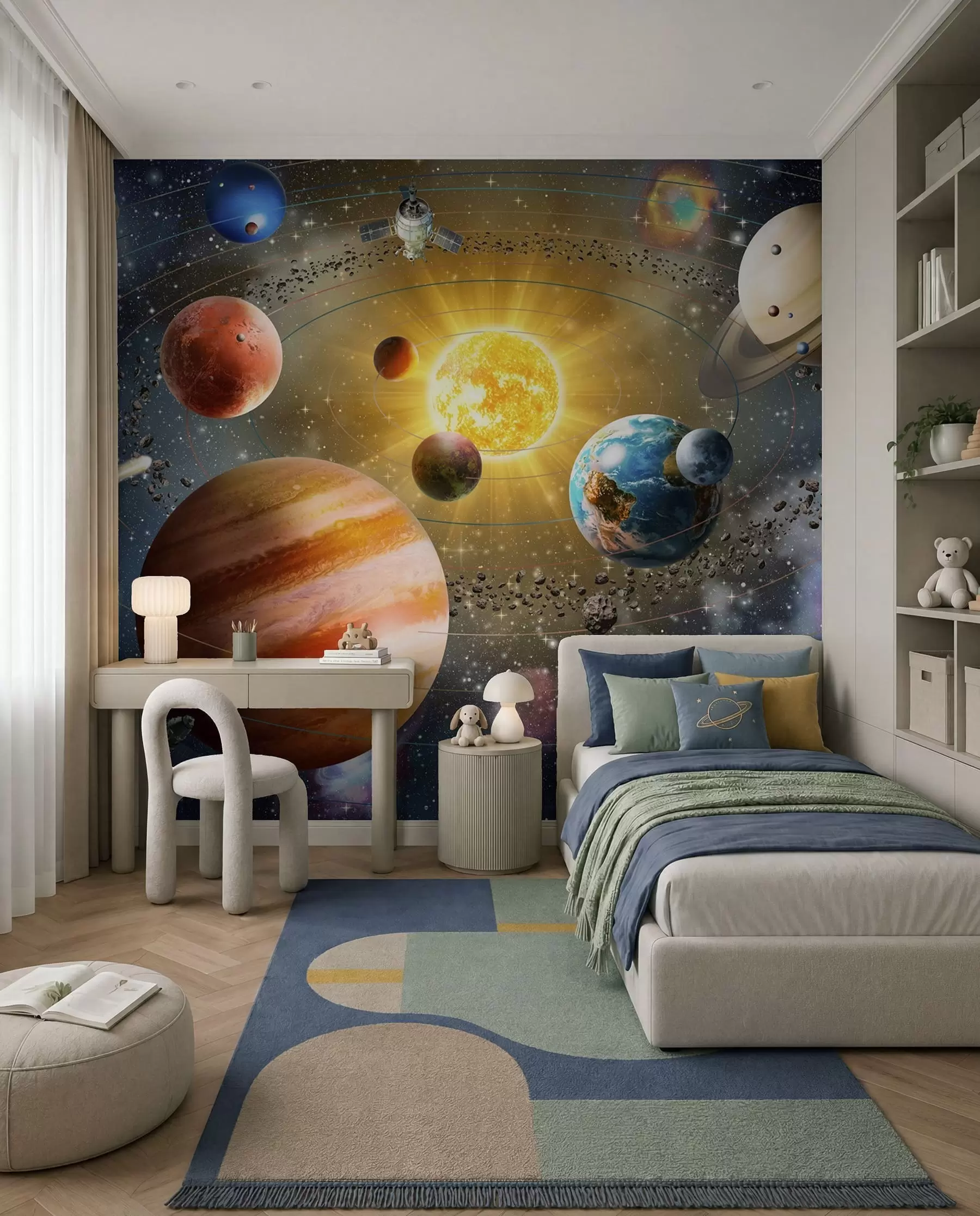 Murale Espace enchanteur, système solaire u97222