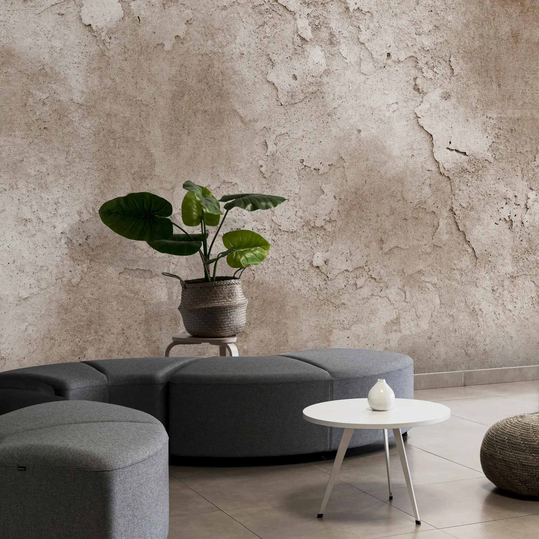 Fototapete Braune Betonwand mit rauen Kanten u97237