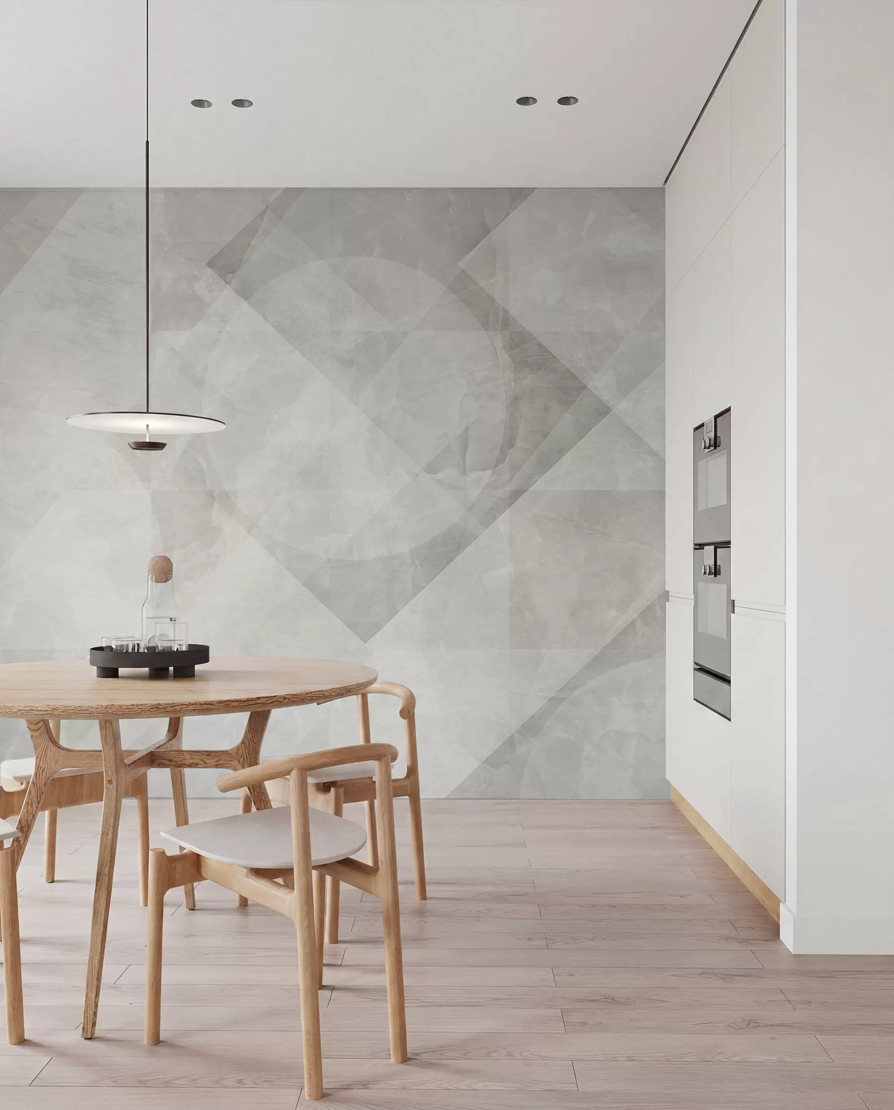 fototapeter Geometrisk abstraktion på en marmorbaggrund i pastelfarver u97269
