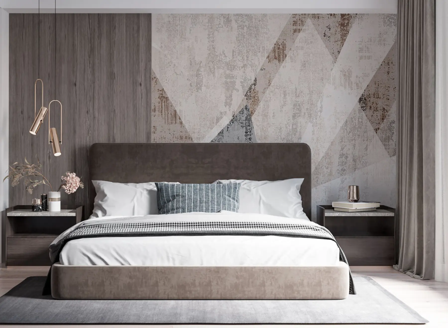 fototapeter Moderne geometriske former af trekanter i stil med grunge loft u97203