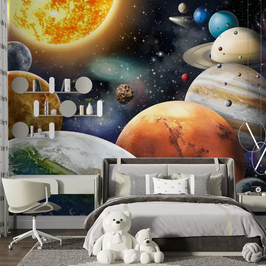 Fototapete Bunte Planeten des Sonnensystems u97422