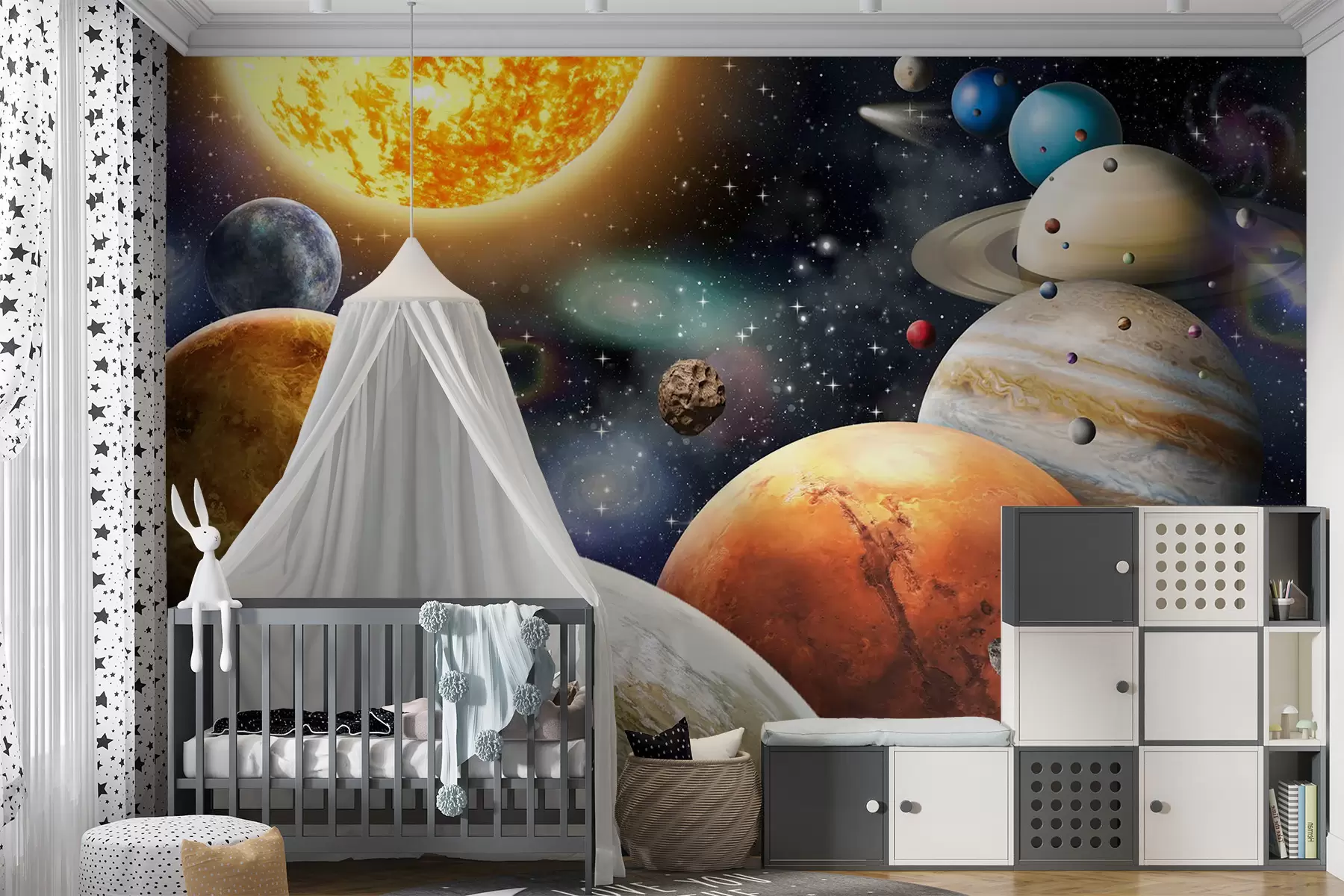 fototapeter Farverige planeter i solsystemet u97422