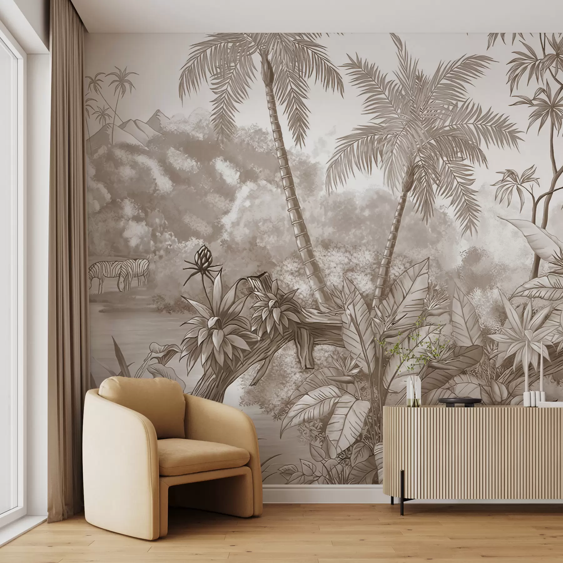 Fototapete Tropen in Beige u59039v2