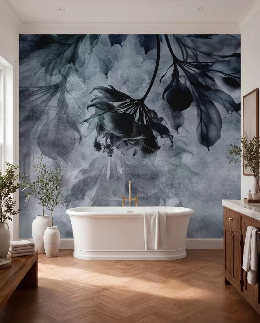 Murale Branches dans l’ombre bleue u93927v1