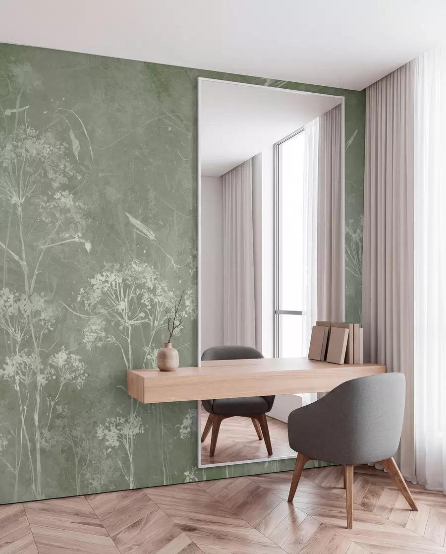 Fototapete Wilde Blumen im Grunge-Stil u96551v1