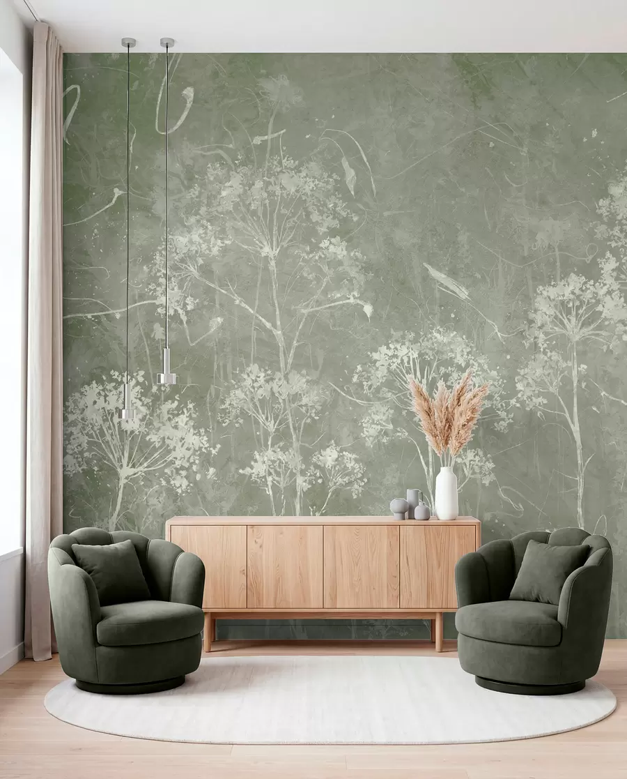 Murale Fleurs sauvages dans un style grunge u96551v1