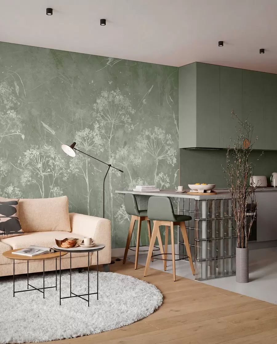 Murale Fleurs sauvages dans un style grunge u96551v1