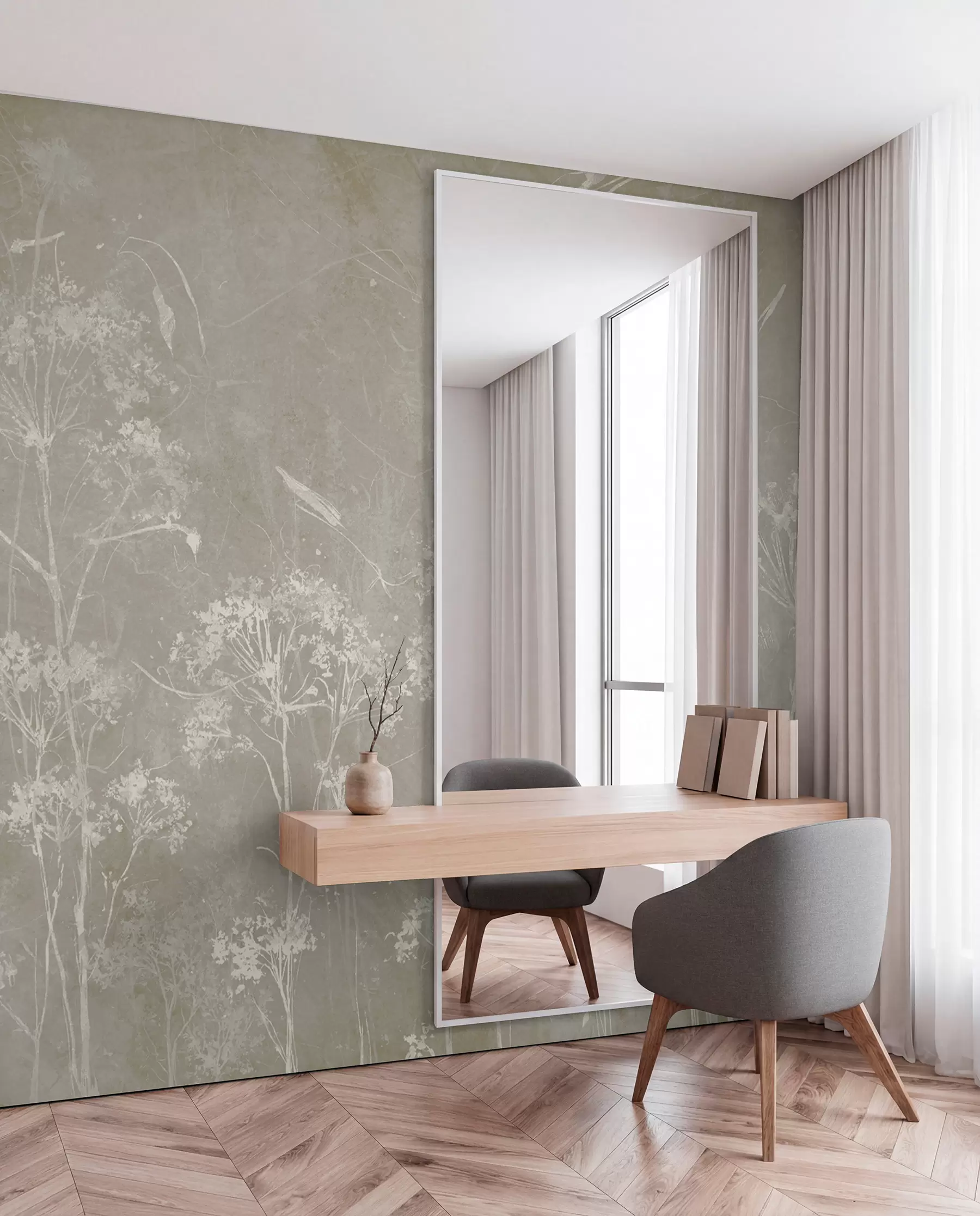 fototapeter Vilde blomster i grunge-stil u96551v2