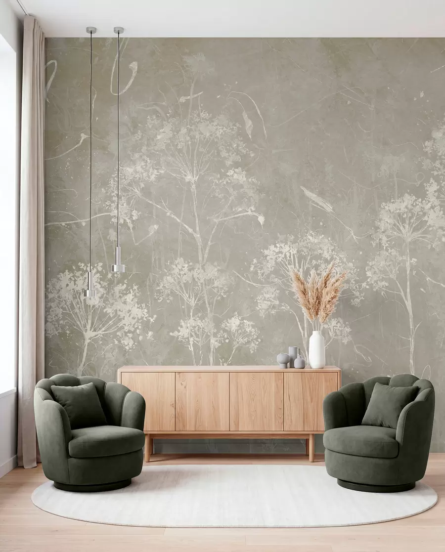 fototapeter Vilde blomster i grunge-stil u96551v2