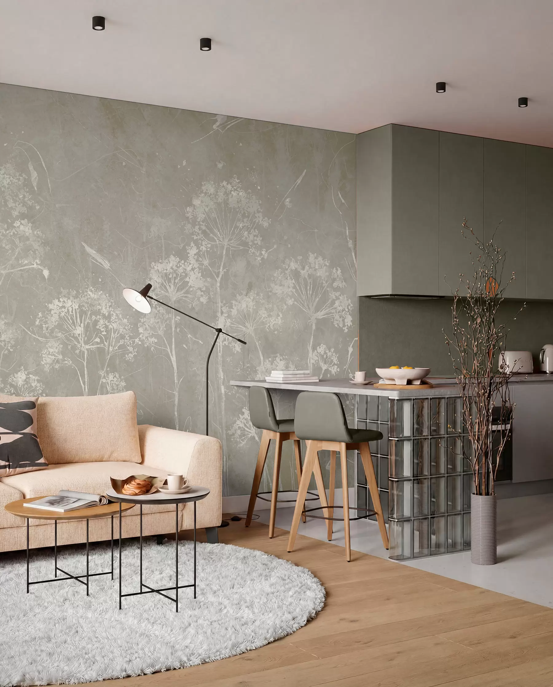 fototapeter Vilde blomster i grunge-stil u96551v2