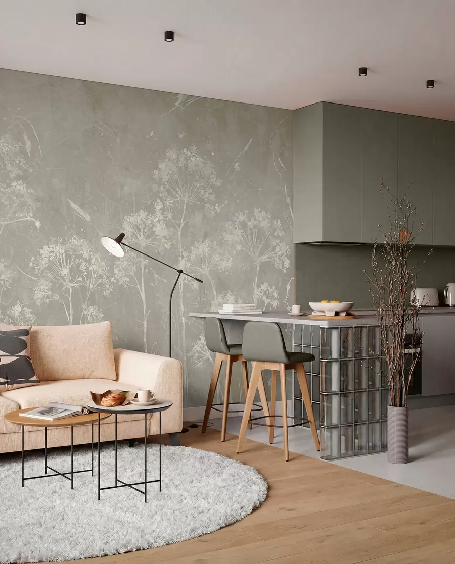 fototapeter Vilde blomster i grunge-stil u96551v2