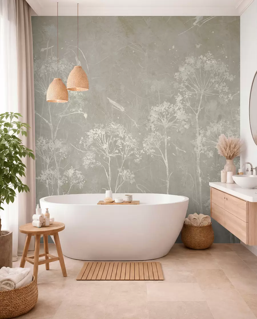 fototapeter Vilde blomster i grunge-stil u96551v2
