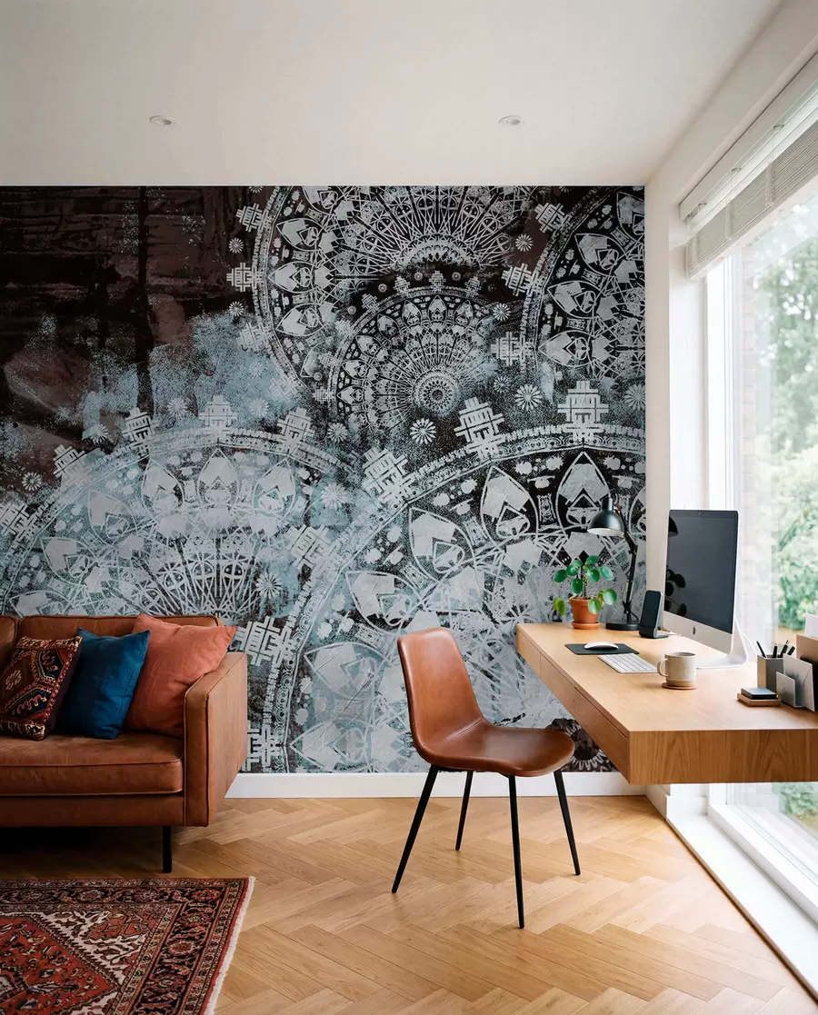 fototapeter Mandala i isblå u93958v1