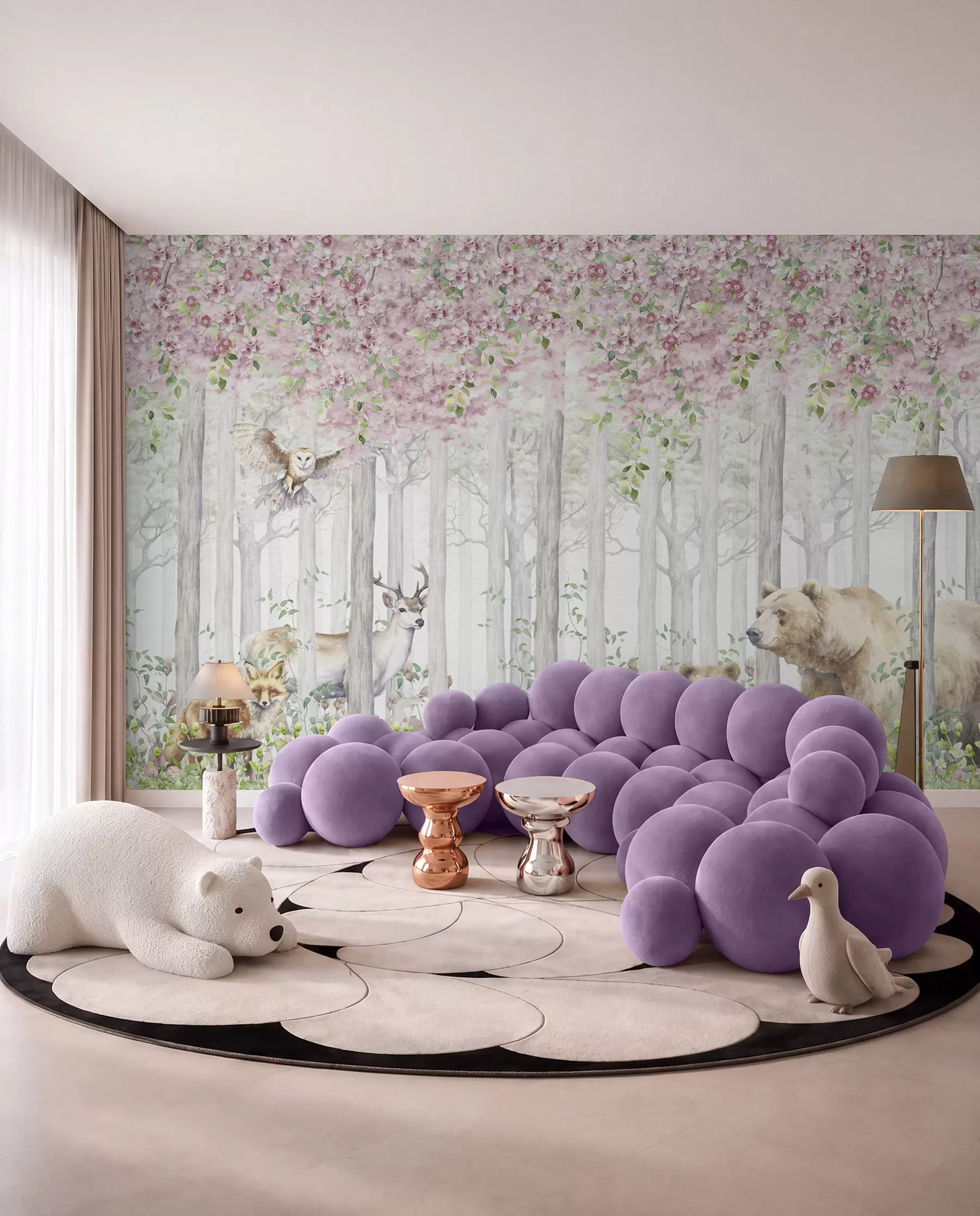 Murale Bois fleuri dans la brume u97614