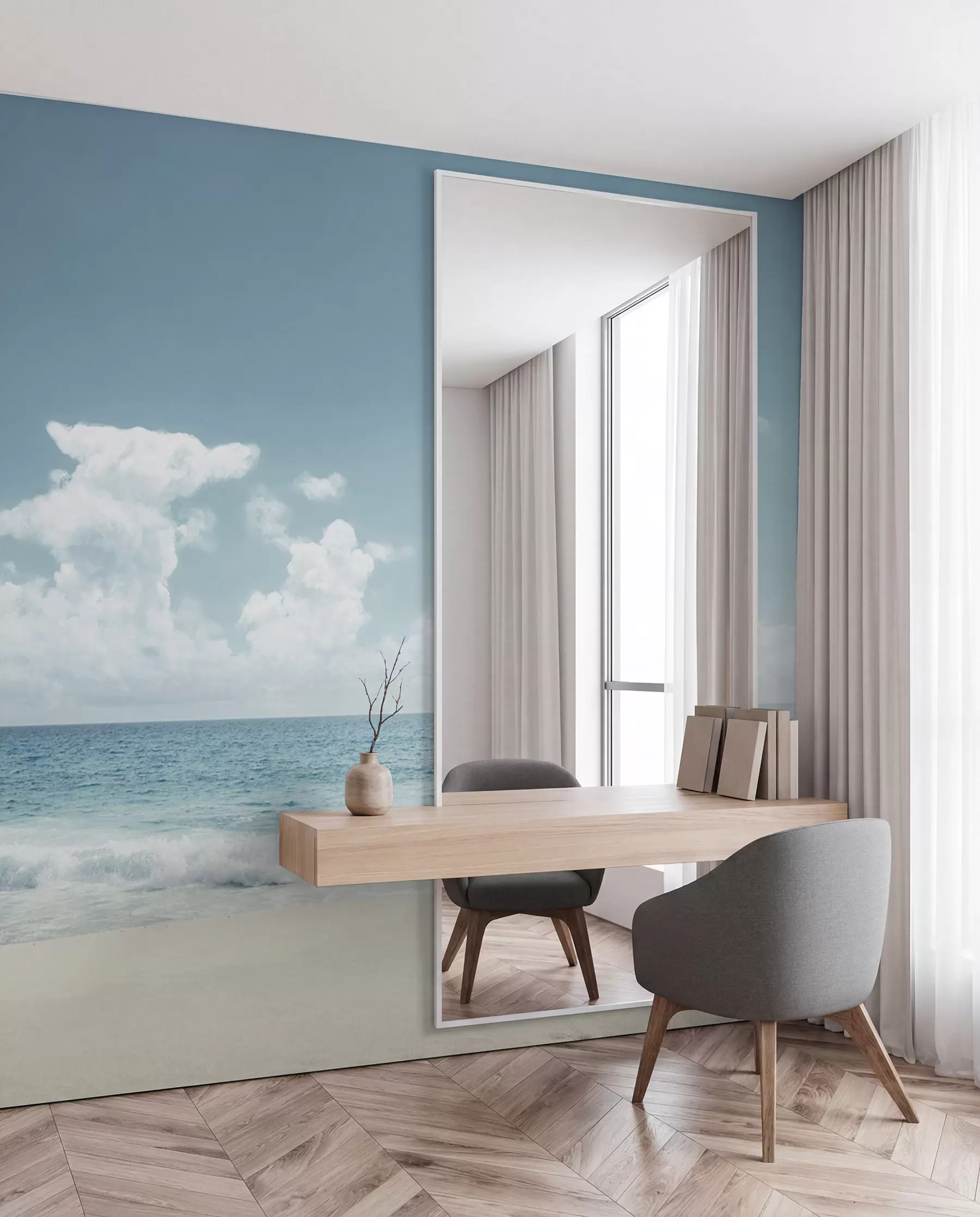 Fototapete Offenes Meer in Hellblau u97884