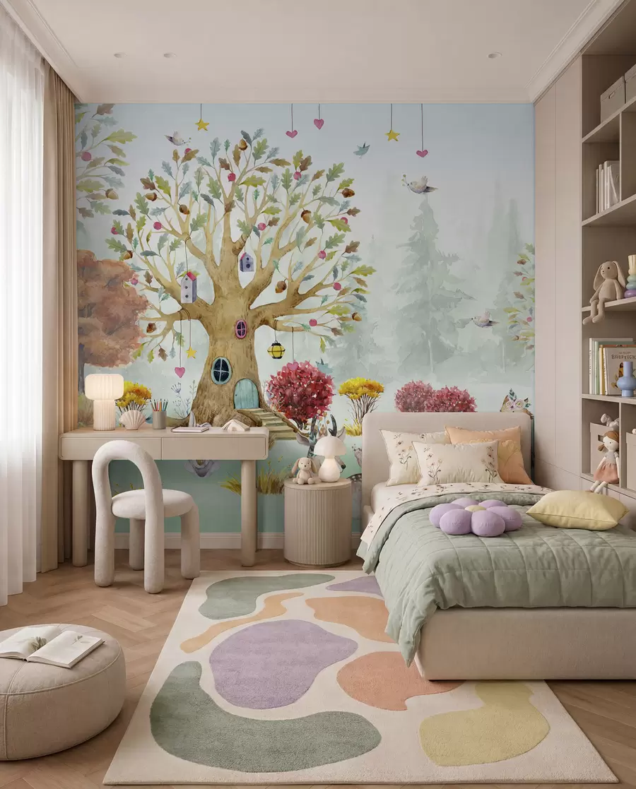 Murale Forêt avec animaux u98499