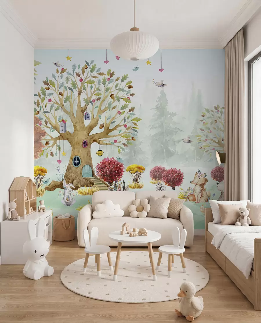 Murale Forêt avec animaux u98499