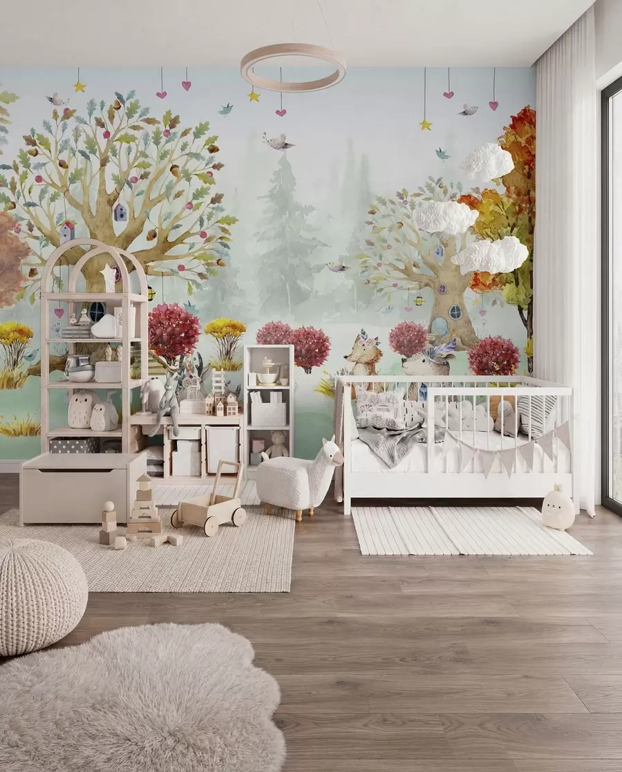 Murale Forêt avec animaux u98499