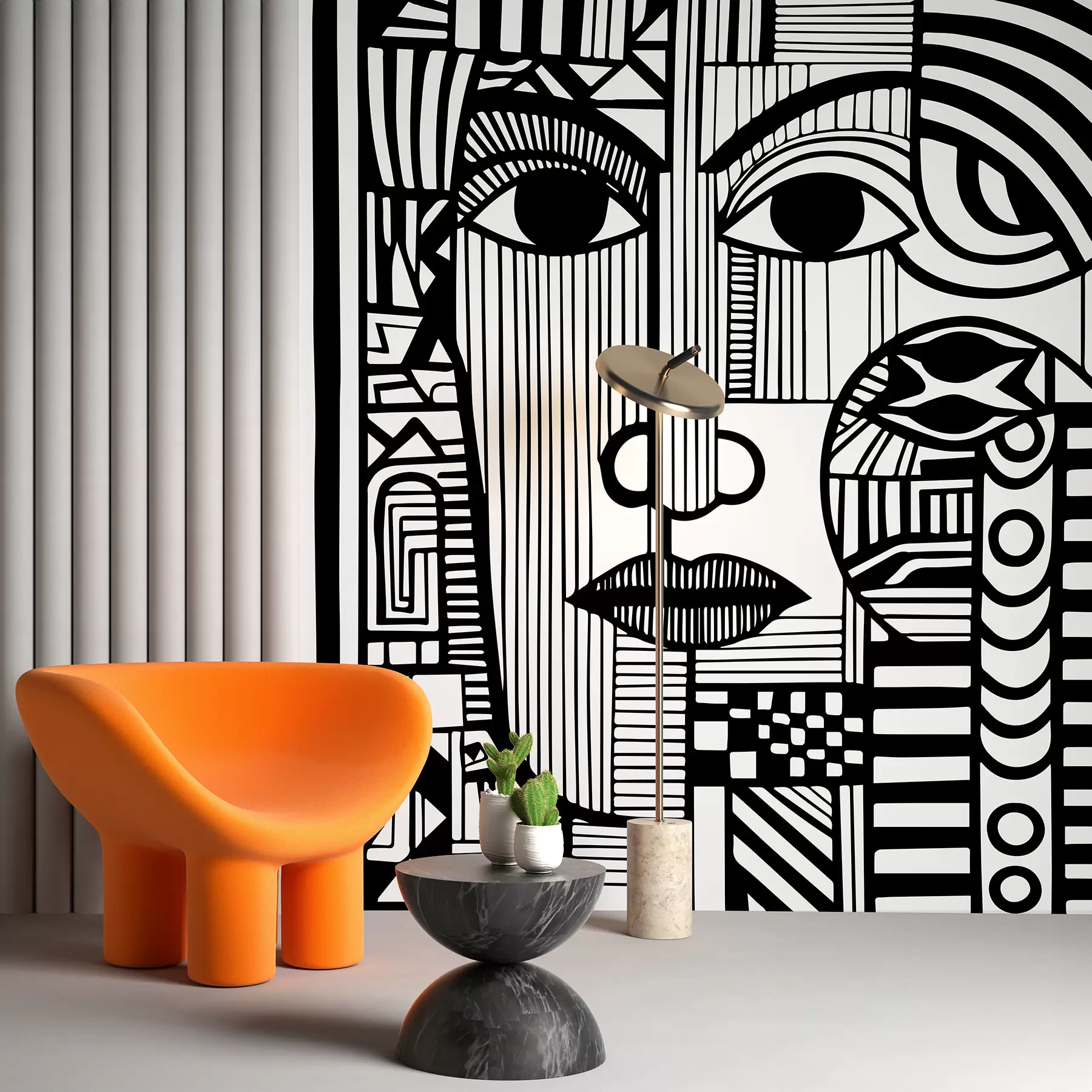 Murale Visage féminin abstrait u98712