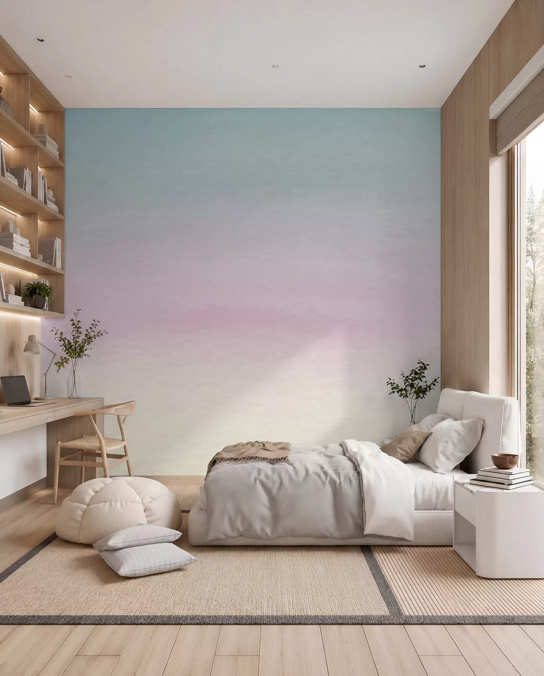 fototapeter Ombre i pink og blå stil u98238