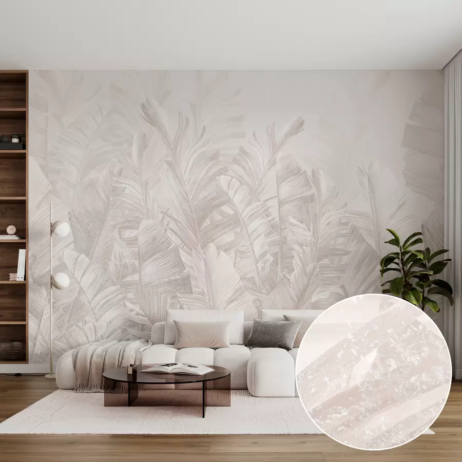 Murale Feuilles tropicales beige tendance u98951