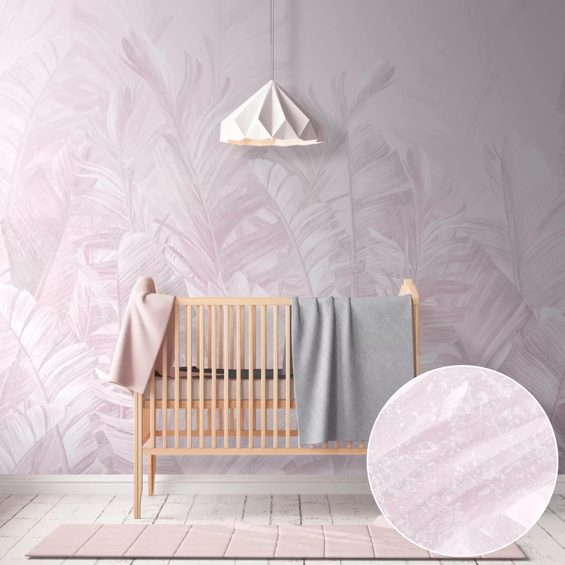 Murale Feuilles roses tropicales tendance u98951v1