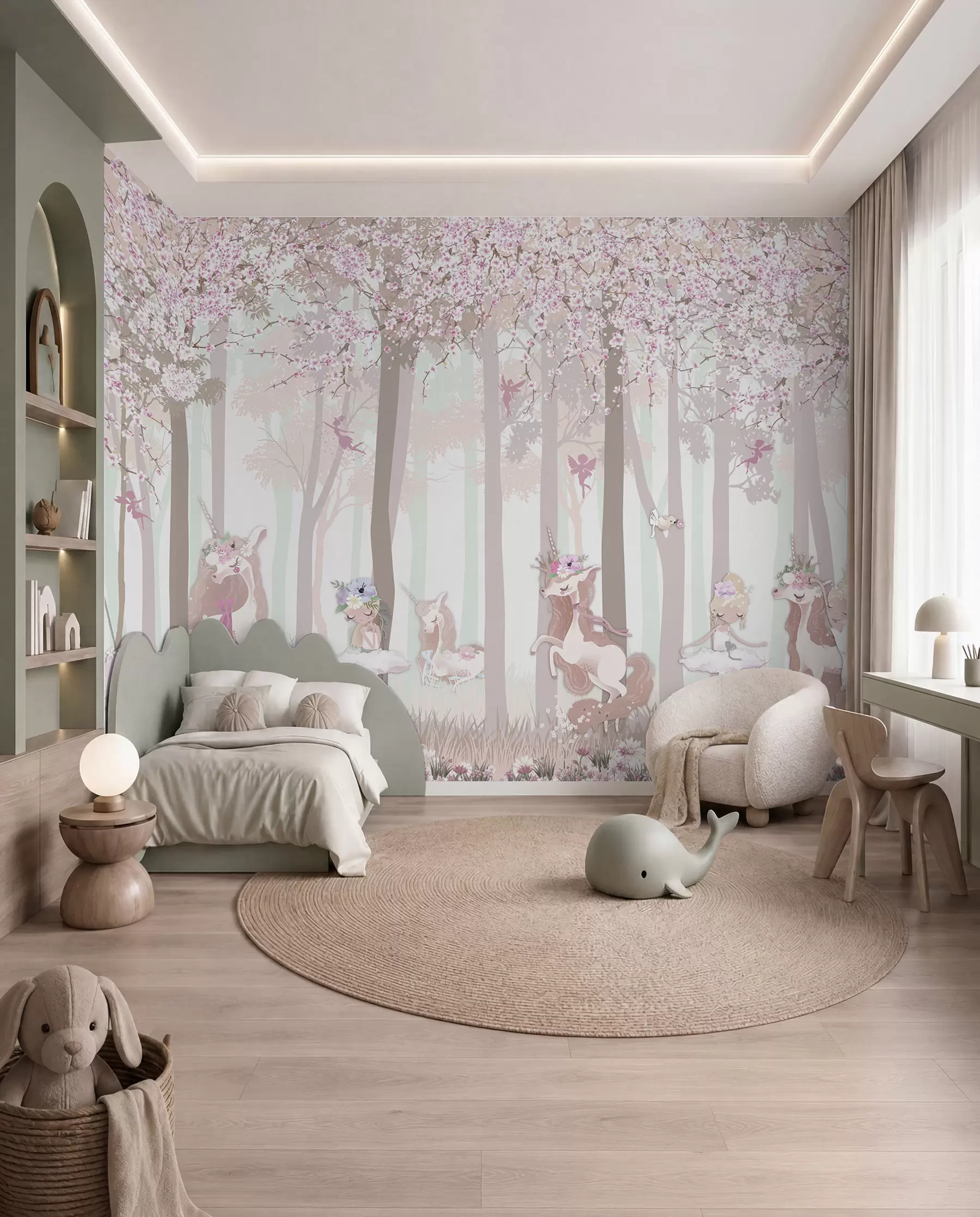 Murale Princesses au bois fleuri u98694